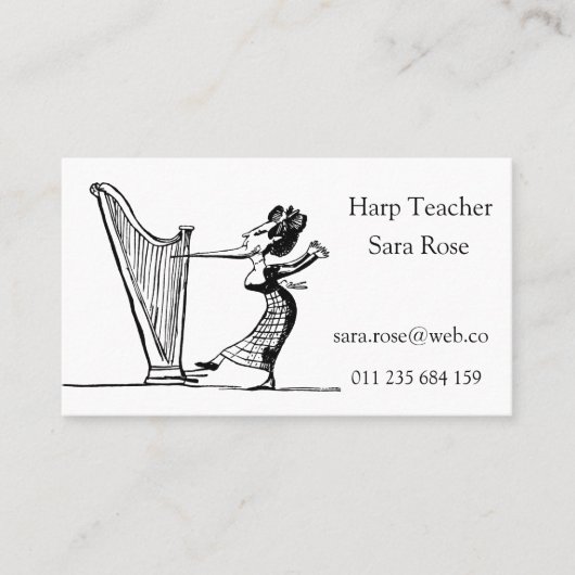 Harp Teacher Visitekaartje (Voorkant)