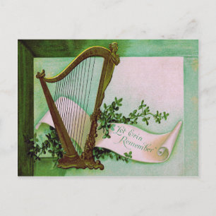 Harp van Erin Shamrock Groen Briefkaart