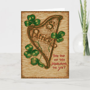 Harp van Erin Shamrock Top van de ochtend Kaart