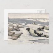 Harp-zegels in Arctische sneeuw door Louis Fuerte Briefkaart (Voorkant / Achterkant)