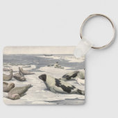 Harp-zegels in Arctische sneeuw door Louis Fuerte Sleutelhanger (Voorkant)