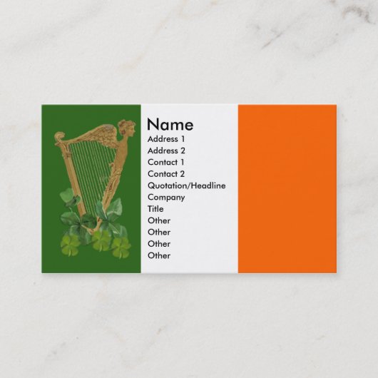 Harpe des cartes de visite Tara (Devant)