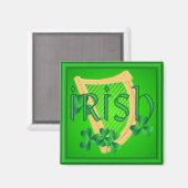 Harpe irlandaise et aimant Shamrock (Recto/Verso)