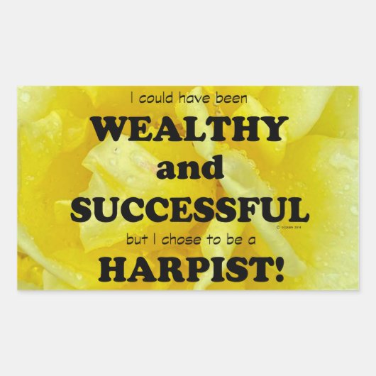 Harpe Wealthy & Réussite Sticker Rectangulaire (Devant)