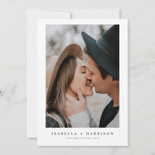 HARPER Black White Boho Arch Photo Save the Date Kaart (Achterkant)