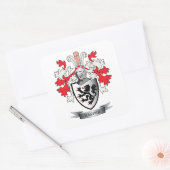 Harper Family Crest Coat of Arms Vierkante Sticker (Envelop)