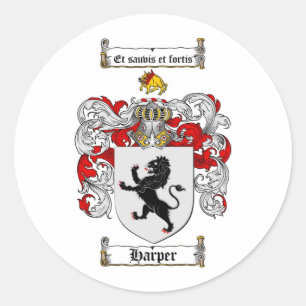HARPER FAMILY CREST - HARPER WAPEN RONDE STICKER