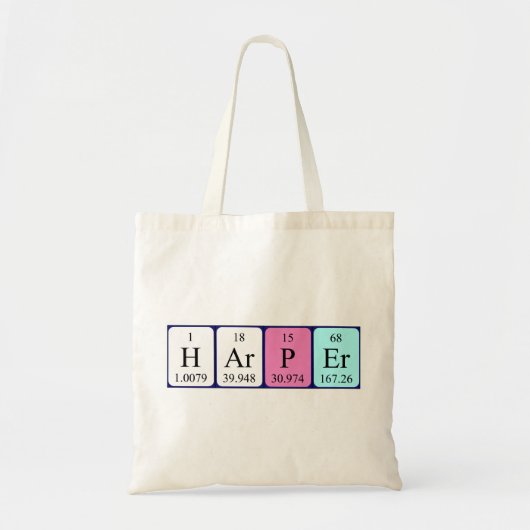 Harper periodieke table name canvas tas (Voorkant)
