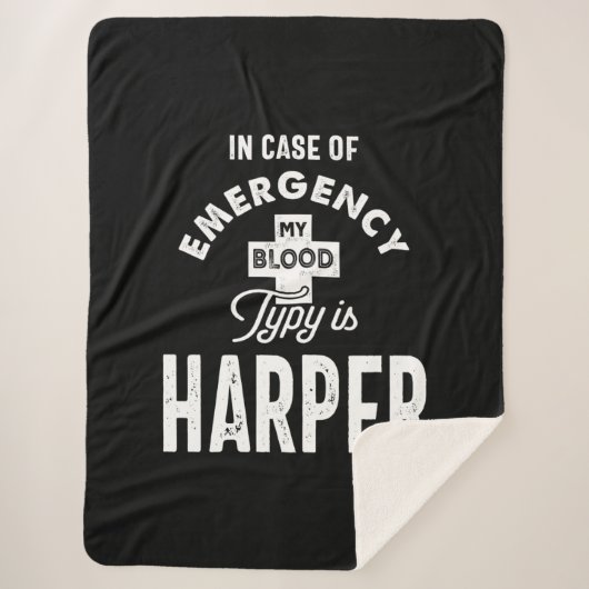 Harper Personalized Name Birthday Gift Sherpa Deken (Voorkant)