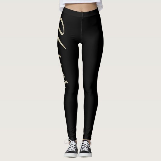 Harper white gold Handwriting Hose Leggings (Voorkant)