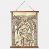 Harpers Bazaar Kerstmis 1889 tapijt Hangend Wandkleed (Voorkant)