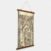 Harpers Bazaar Kerstmis 1889 tapijt Hangend Wandkleed (Gebogen)