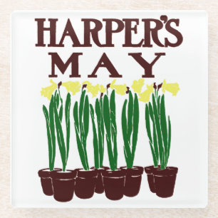 Harper's Edward Penfield Daffodils uit 1899 Glazen Onderzetter