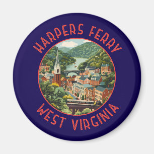 Harpers Ferry West Virginia Distressed Circle Vere Magneet