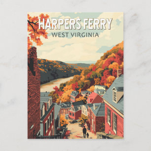 Harpers Ferry West Virginia Reis Kunst Vintage Briefkaart