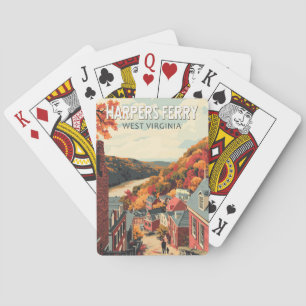 Harpers Ferry West Virginia Travel Art Vintage Pokerkaarten