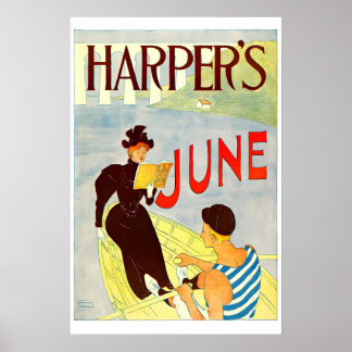Harper's juni 1897 POSTERPRINT A5-A2 Vintage Poster
