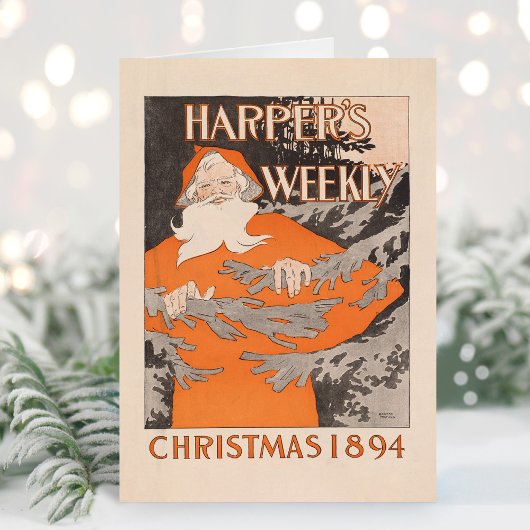 Harper's Weekly Christmas 1894 Feestdagen Kaart