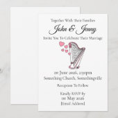 Harpist Faire-part de mariage à cordes musiciens (Devant / Derrière)