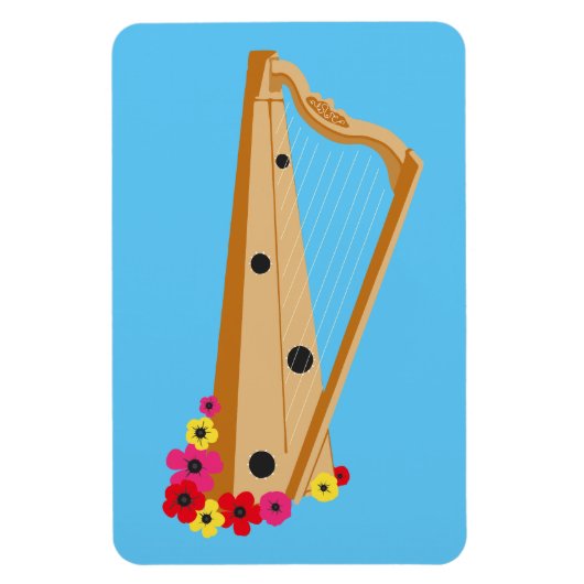Harpist Floral Harp Magneet (Verticaal)