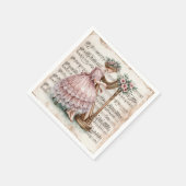  harpist op bladmuziek servet (Hoek)