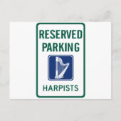 Harpists Parking Briefkaart (Voorkant)