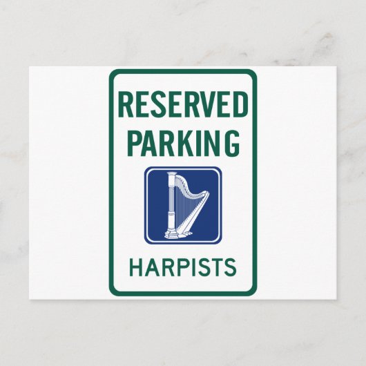 Harpists Parking Briefkaart (Voorkant)