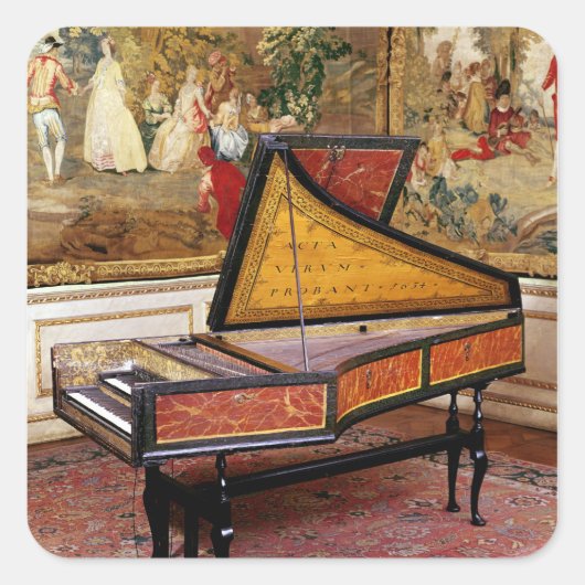 Harpsichord, 1634 vierkante sticker (Voorkant)