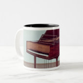 Harpsichord van Ludwig van Beethoven Tweekleurige Koffiemok (Voorkant links)