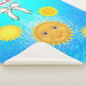 Harpy Sun Silhouette Name glimlachen Sherpa Deken (3/4)