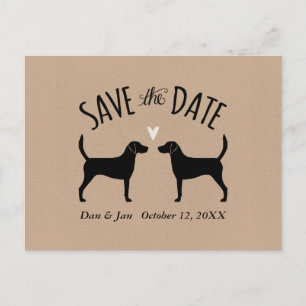 Harrier Dog Silhouettes Wedding Save the Date Aankondigingskaart