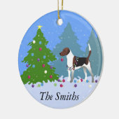 Harrier of Beagle Decorting a Kersttree Keramisch Ornament (Links)