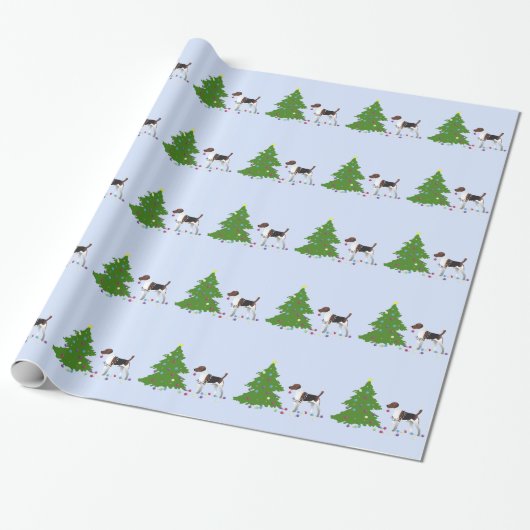 Harrier of Beagle Silhouette-kerstontwerp Cadeaupapier (Uitgerold)