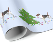 Harrier of Beagle Silhouette-kerstontwerp Cadeaupapier (Rol Hoek)