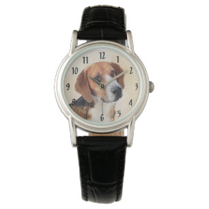 Harrier Painting - Cute Original Dog Art Horloge