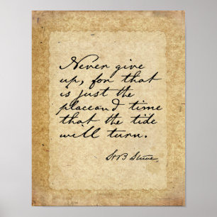 Harriet Beecher Stowe citaat uit  papier Poster