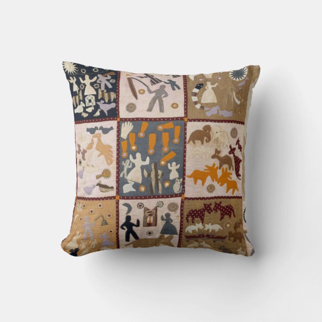 Harriet Powers - Picturale Quilt 1898 Kussen (Voorkant)