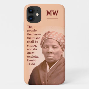 HARRIET TUBMAN Bible Verse MONOGRAM Peach iPhone 11 Hoesje