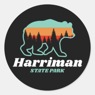 Harriman State Park Idaho ID Beer Retro Ronde Sticker