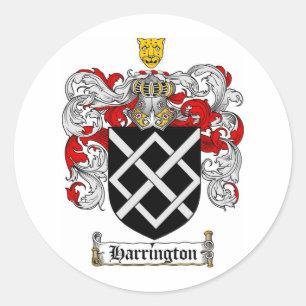 HARRINGTON FAMILIE CREST - HARRINGTON COAT OF ARMS RONDE STICKER