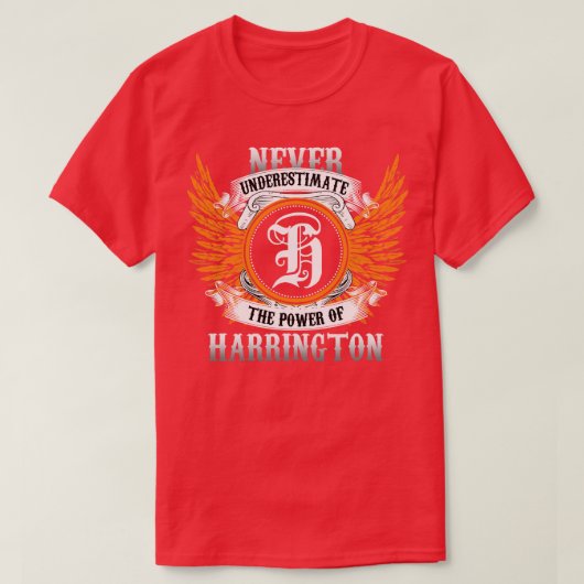 Harrington Name Shirt onderschat de kracht nooit (Design voorkant)
