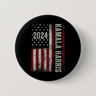 Harris 2024 Amerikaanse vlag Kamaka Supporter Ronde Button 5,7 Cm