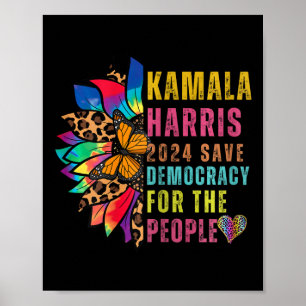 Harris 2024 Bewaar democratie voor het volk Sunflo Poster