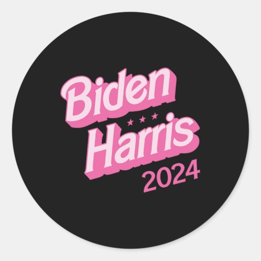 Harris 2024 Black S Joe Kamala Funny President Ronde Sticker (Voorkant)