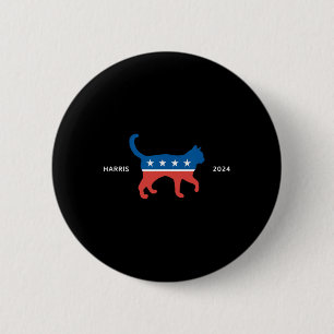 Harris 2024 Democraat Cat - Stem op Kamala Wheimer Ronde Button 5,7 Cm