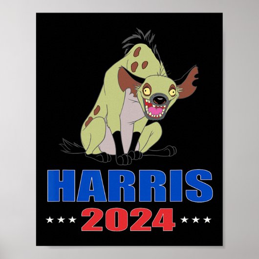 Harris 2024 Funny Hyena Poster (Voorkant)