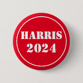 Harris 2024 Helder Blauw & Wit Ronde Button 5,7 Cm