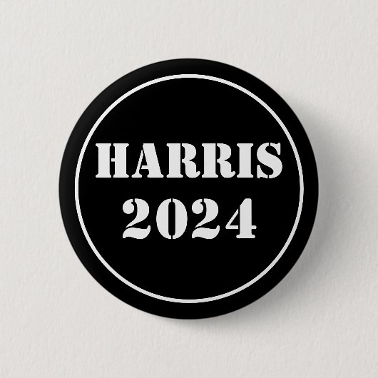 Harris 2024 Helder Blauw & Wit Ronde Button 5,7 Cm (Voorkant)