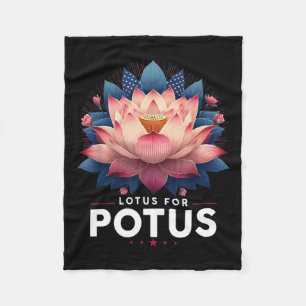 Harris 2024 Lotus voor Potus Trending President Fleece Deken