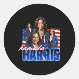 Harris American Flag Bootleg Ronde Sticker